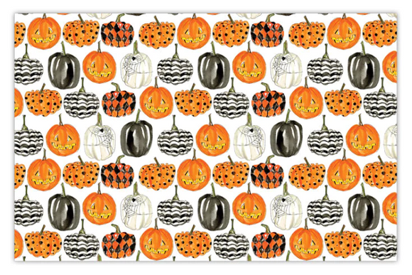 Paper Placemats- Handpainted Pumpkin Pattern