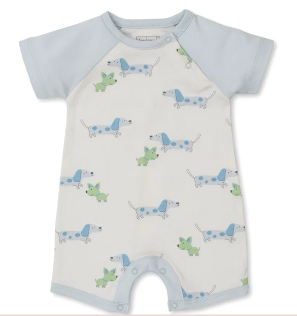 Puppy Fun Short Playsuit Multi Blue