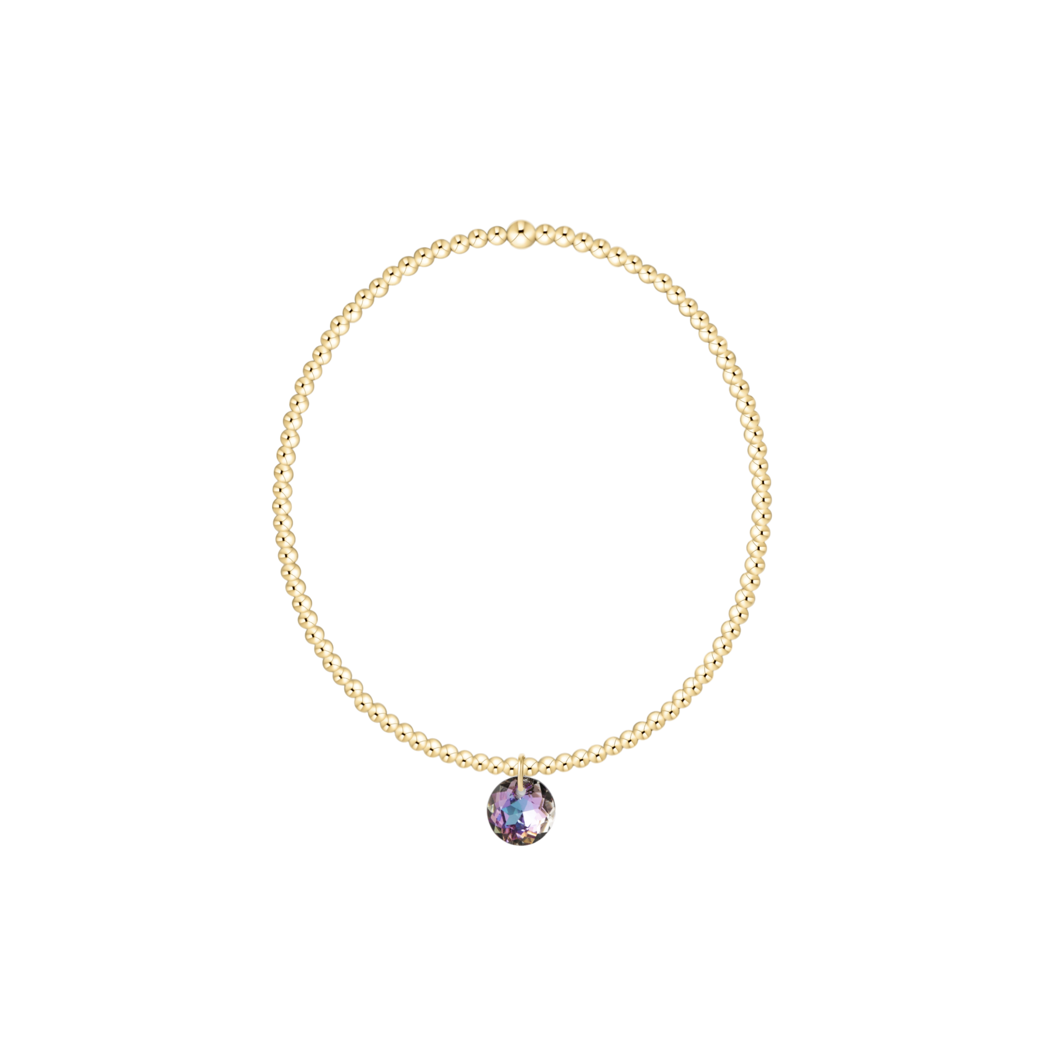 Classic Gold 2mm and 3mm Bracelet Reflection Small Charm