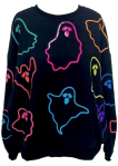 Black & Rainbow Spooky Ghost Sweatshirt