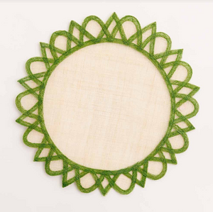 Round Rice Paper Placemat Green Set of 4