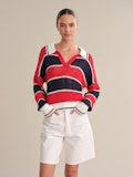 Alexa Rugby Stripe Polo Pullover