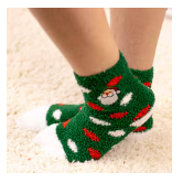 Kid's Embroidered Santa Face Cozy Socks