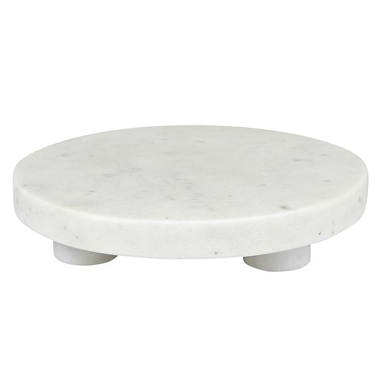 Wht Marble Stack Tray - 6\"Dia
