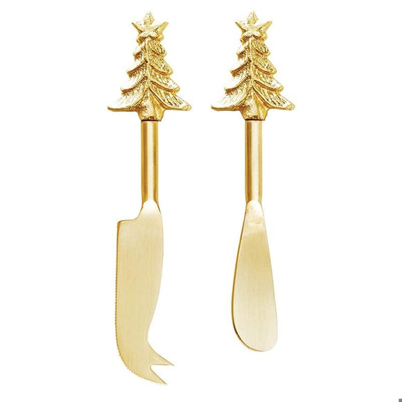 Tree Cheese Knives S/2