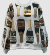 White Scattered Champagne Bottle Sweatshirt