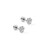 Screwback Stud 
Earrings - Paw 
Print Silver