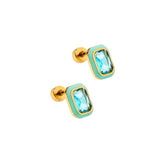 Screwback Stud Earrings | Whitney Aqua Dream