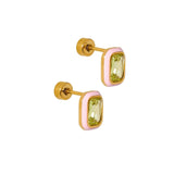 Screwback Stud Earrings - Whitney Pink Apple