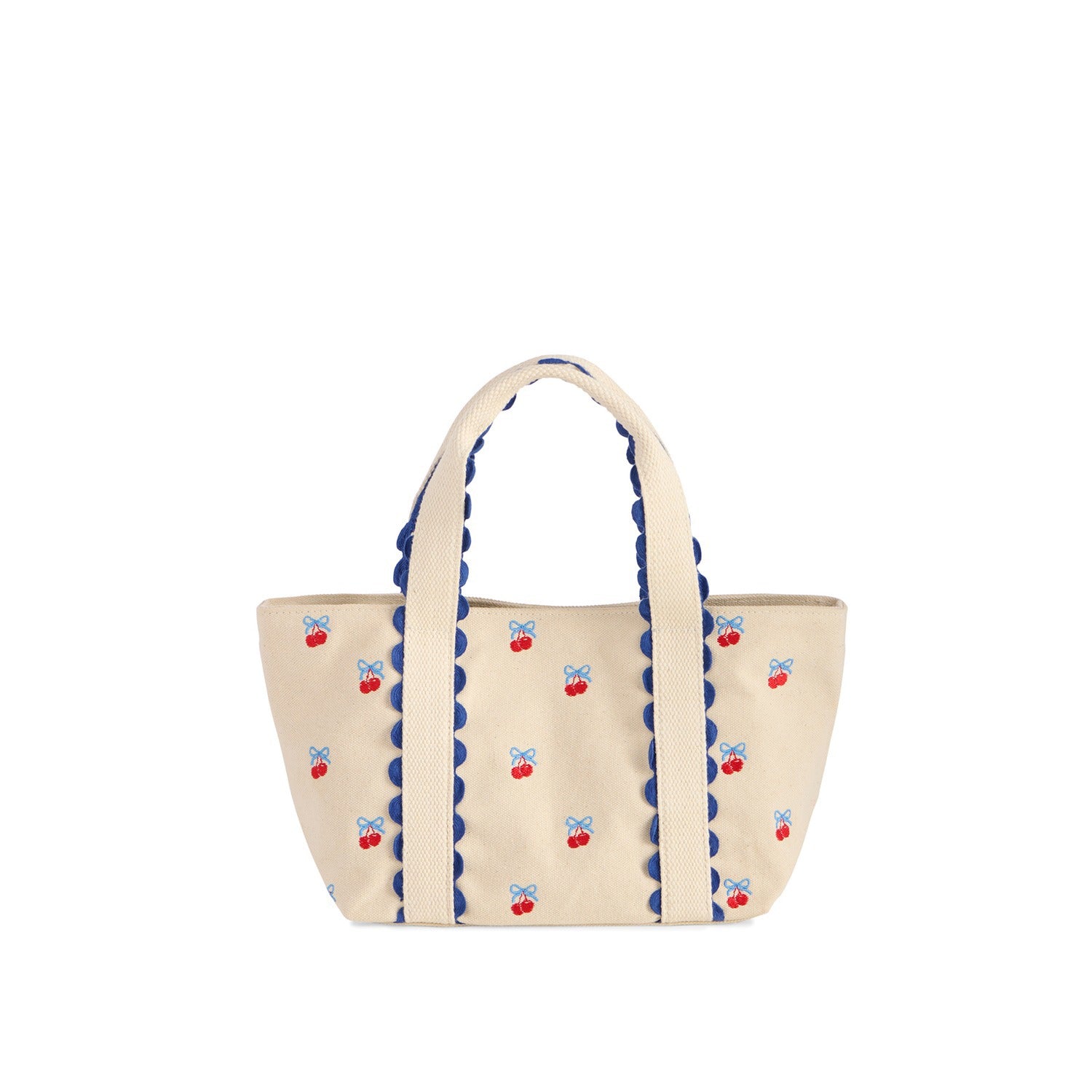 CHERRY ICONS MINI TOTE,NATURAL