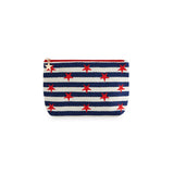 MORGAN STARS LARGE ZIP POUCH, NAVY