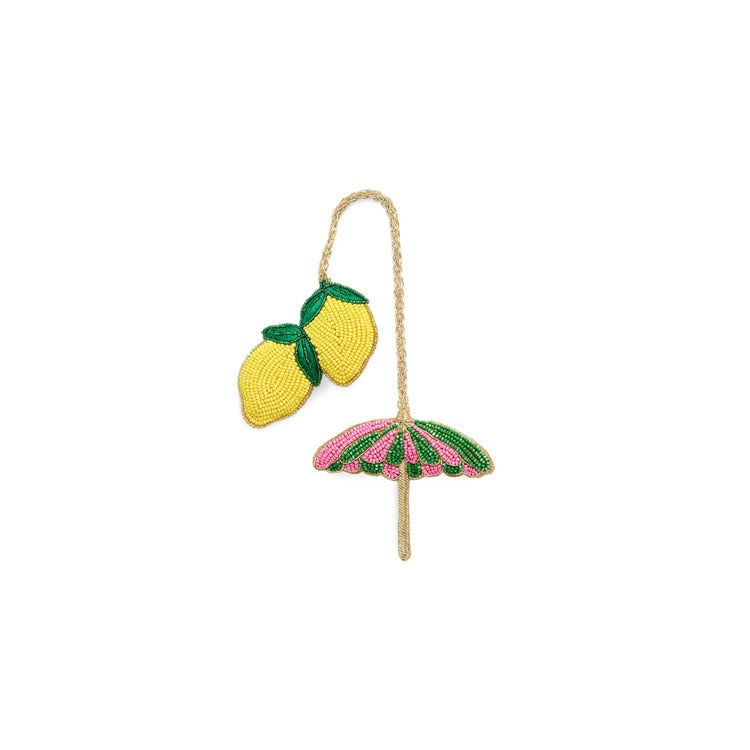 LEMON/UMBRELLA BEADED BAG CHARM,MULTI