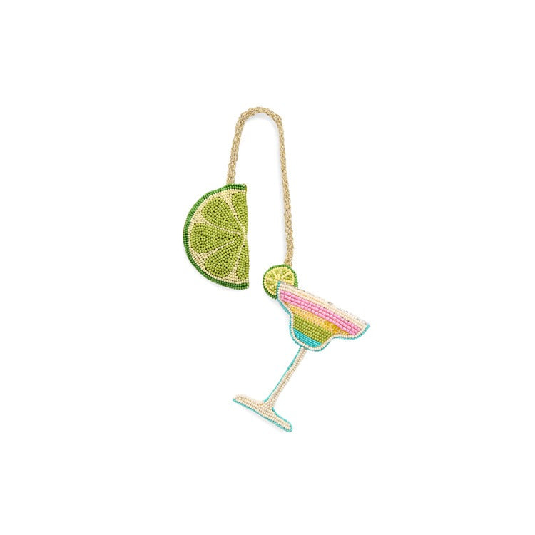 LIME/MARGARITA BEADED BAG CHARM,MULTI
