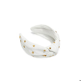 STARS KNOTTED HEADBAND,WHITE