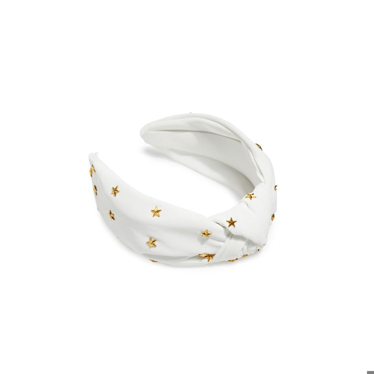 STARS KNOTTED HEADBAND,WHITE