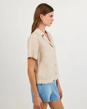 Short Sleeve Pocket Button Down | Linen Sand