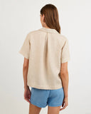 Short Sleeve Pocket Button Down | Linen Sand