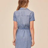 Short Sleeve Seamed Shirt Dress | Indigo Harbor Wash