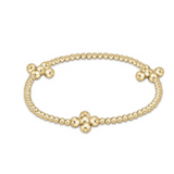 Beaded 4mm Gold Signature Cross 2.5mm Gold Bracelet