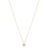 14kt Gold and Diamond Signature Cross Necklace