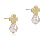 Signature Cross Gold Stud Earrings