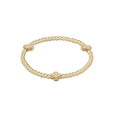 Signature Cross Gold Pattern 3mm Bead Bracelet- Gold