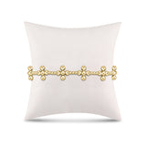 Signature Cross Sincerity Pattern 2.5mm Bead Bracelet- Classic Beaded Signature Cross Gold- 4mm Bead Gold
