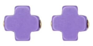 Signature Cross Stud - Purple