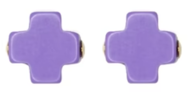 Signature Cross Stud - Purple