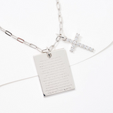 Lord's Prayer with Cross Necklace