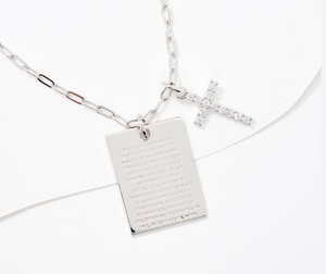 Lord's Prayer with Cross Necklace