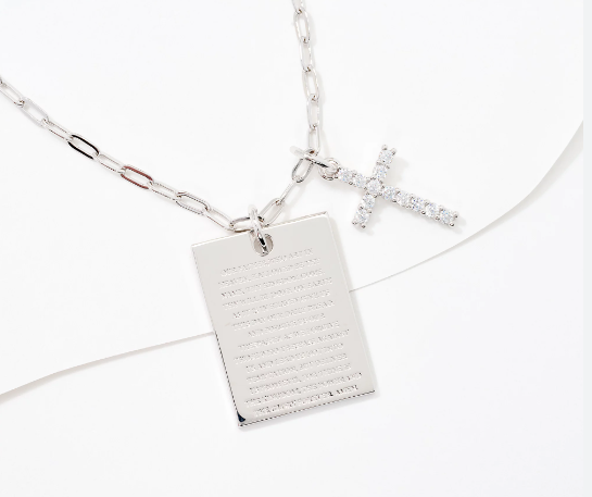 Lord's Prayer with Cross Necklace