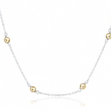 15" Choker Simplicity Chain Sterling Mixed Metal- Classic 4mm Gold