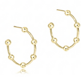 Beaded Simplicity 1.5" Post Hoop- 4mm Gold