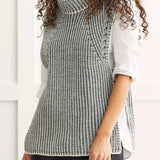 Sleeveless Cowl Neck Sweater- Black