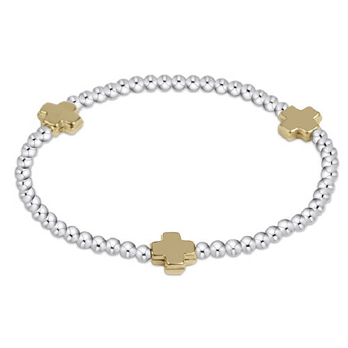 enewton Extends Signature Cross Sterling Mixed Metal 3MM Bracelet
