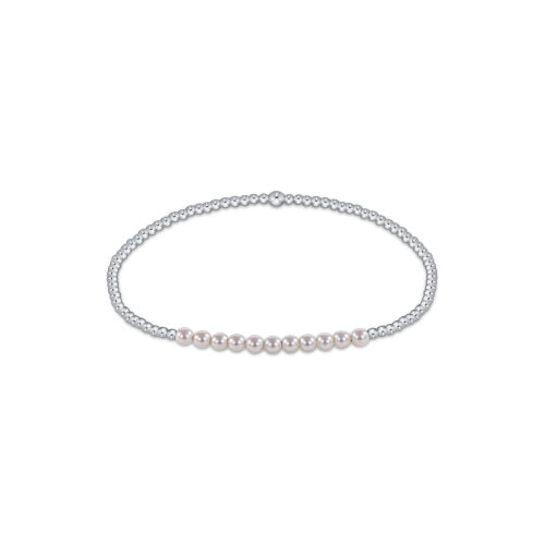 Sterling Bliss 2mm Bead Bracelet- Pearl