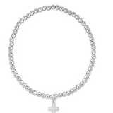 Extends Classic Sterling 3mm Bracelet - Signature Cross Sterling Charm