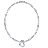 Classic Sterling 2mm Bead Bracelet - Love Sterling Charm