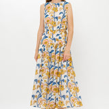 Sleeveless Piped Maxi | Poppy Marigold