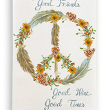 Thanksgiving Peace Sign with Feathers and Quote Dish Towel D308Q