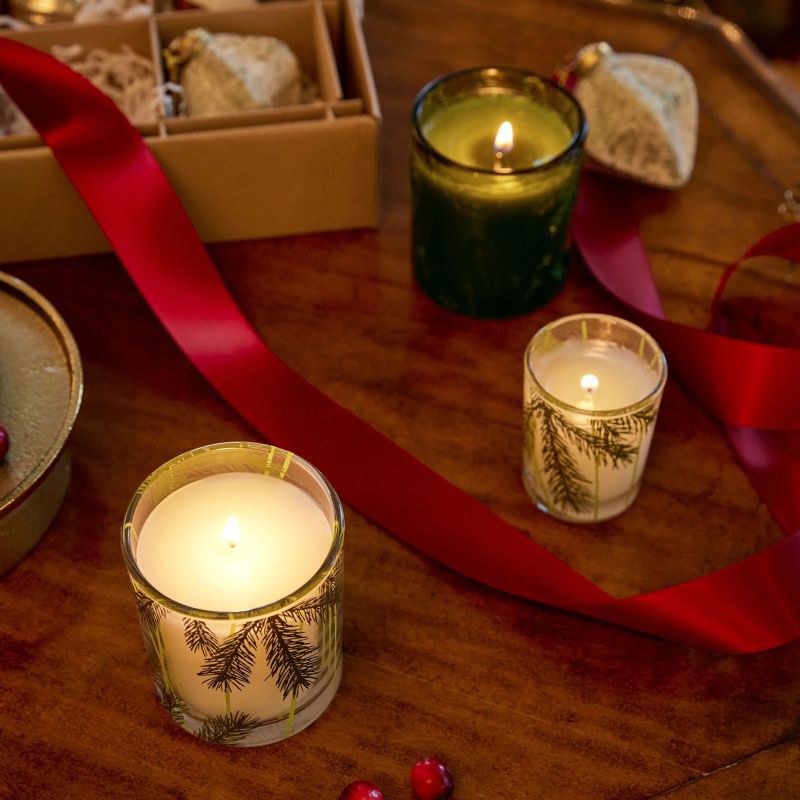 Frasier Fir Votive Candle  Pine Needle Design