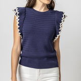 Tipped Sleeve Crewneck Sweater