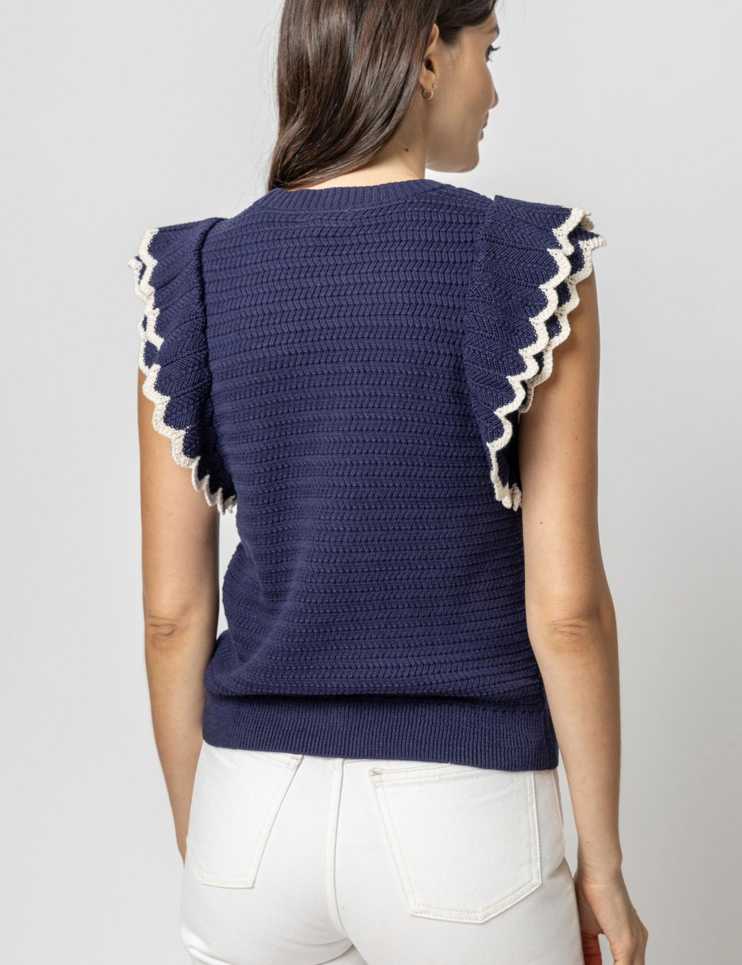 Tipped Sleeve Crewneck Sweater