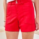 Fly Front Short with Pockets |Sangria