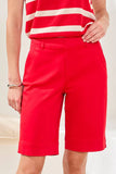 Pull on Bermuda with Topstitch Deatails |Sangria