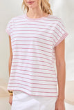 Cap Sleeve Top with Combo| White Sangria