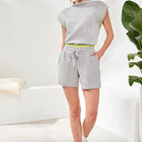 Techno Lux Pull On Short | Light Grey Mix