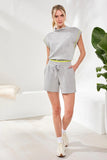 Techno Lux Pull On Short | Light Grey Mix