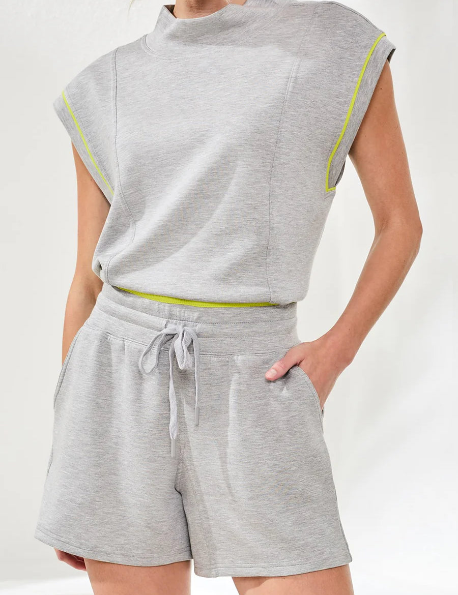 Techno Lux Pull On Short | Light Grey Mix